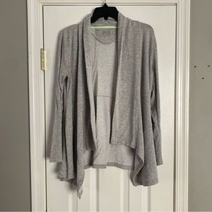 Calvin Klein Performance Women’s Draped Cardigan Stretch Heathered Gray Medium